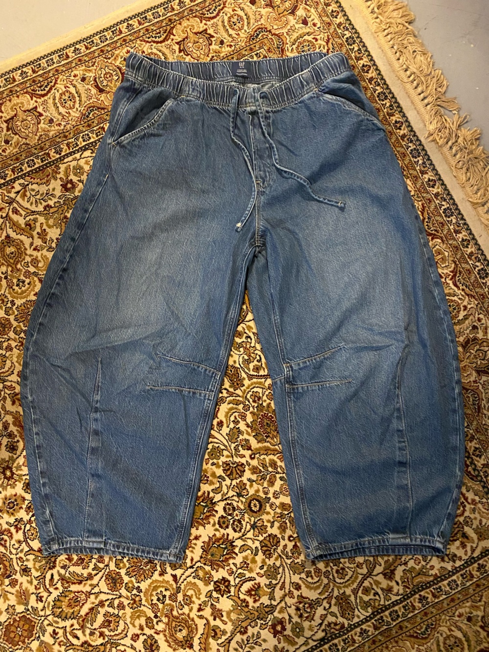 GAP Women’s Barrel High waisted drawstring soft Denim Jeans - Picture 2 of 9